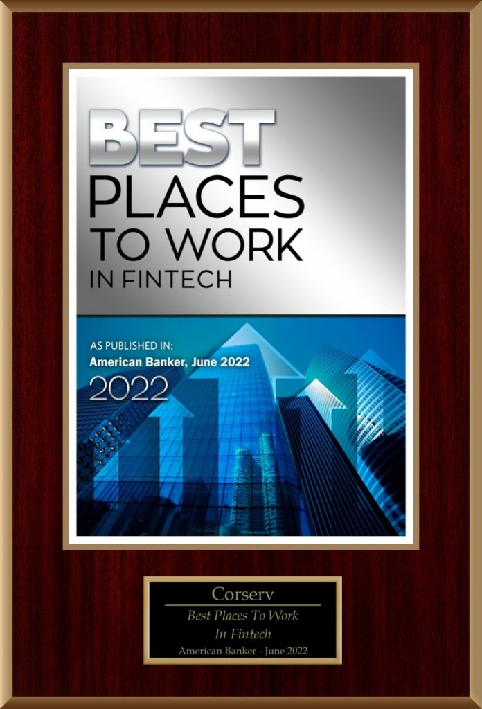 CorServ #10 in American Banker's Best Fintech Places to Work