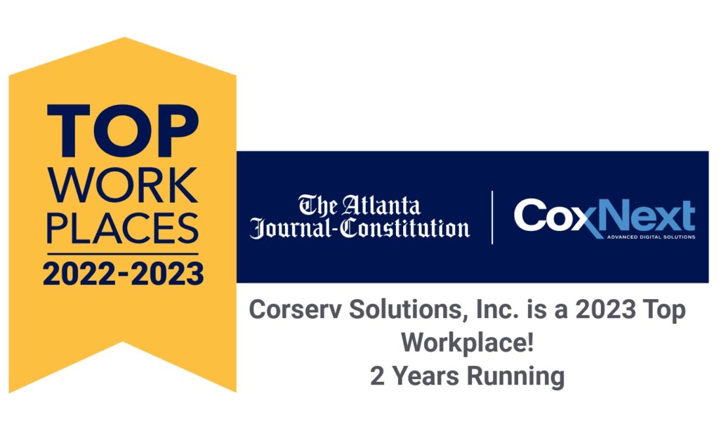 Atlanta Journal-Constitution names Corserv a 2023 Top 5 Workplace Two Years Running